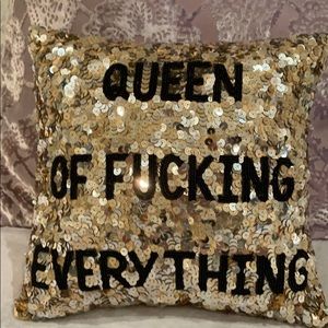 QUEEN OF FUCKING EVERYTHING accent mini pillow